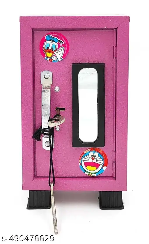 Piggy Bank Steel Locker, Gullak, Coin Bank, Tijori for Kids 3 Compartments Saving Collecting ATM