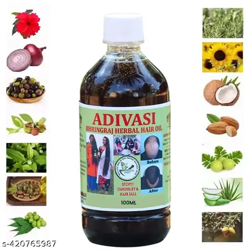 ADIVASI HAIR OIL - ADIVASI HERBAL OIL HAIR OIL- for Women and Men for Shiny Hair Long - Dandruff Control - Hair Loss Control - Long Hair - Hair Regrowth Hair Oil 100ml (Pack of 1) free 60ml