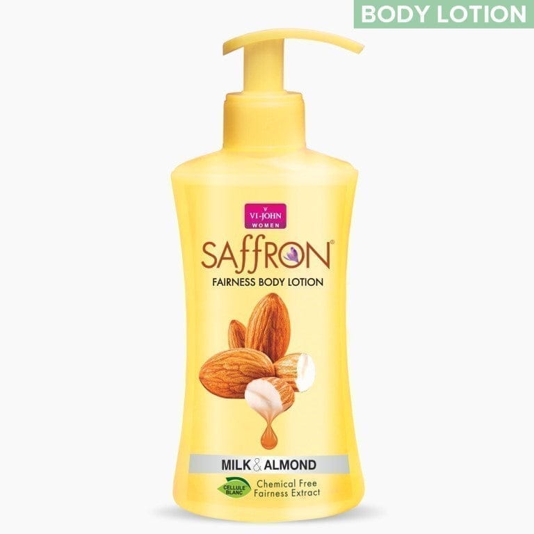 Vi-john Women Saffron Chemical Free Milk & Almond Fairness Body Lotion with Vitamin E - 250ml