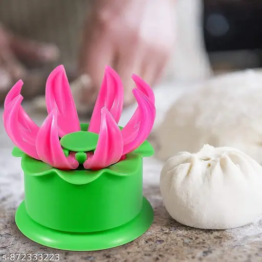 Momos M@ker Mould Shapes Plastic Dumpling Maker Dough Press Steamed Stuffed Bun Making Mold Cooking Tool (Multi Color), 12 X 10 X 8 cm