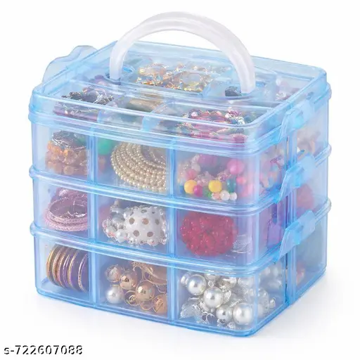 Multipurpose Jewelry Storage Organizer Box with Drawers & Carry Handle