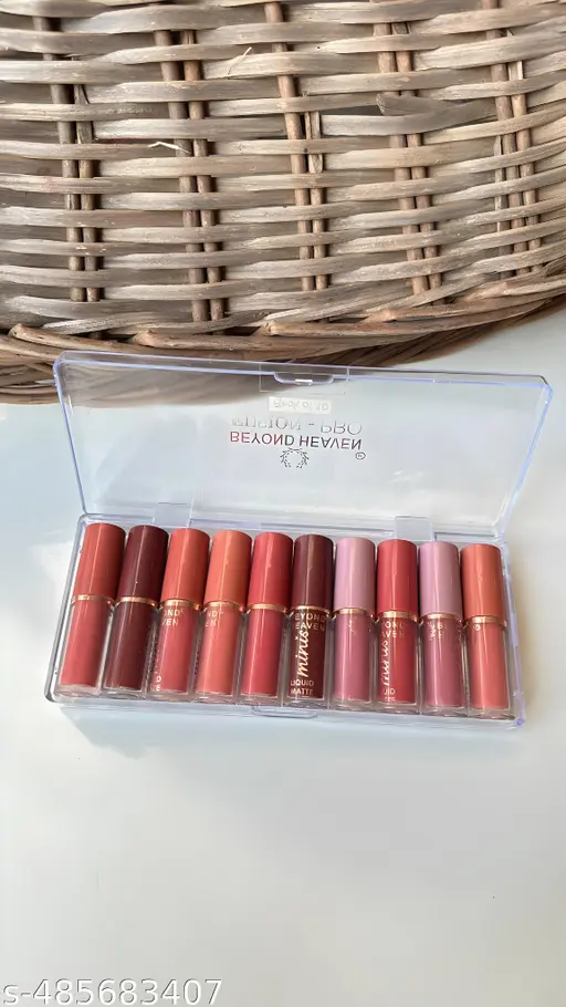 10 pcs Waterproof Long-lasting Liquid Matte Lipstick Set. Combo of 10 velvet matte shades.