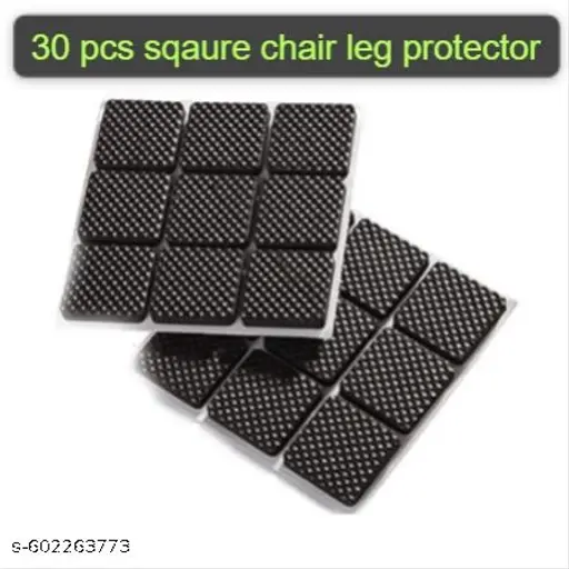 VAUGHN 30PCS Furniture Pads for Floor Protection, Non Slip Square Chair Leg Floor Protector, Adhesive Furniture Leg Cap, Noise Insulation Rubber Pads Chair Bush for Furniture Legs(27 * 4mm)
