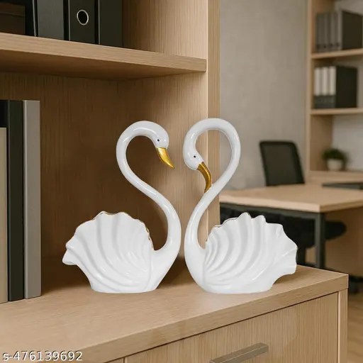 White SWAN showpiece for Home Decor (Set of 2 )