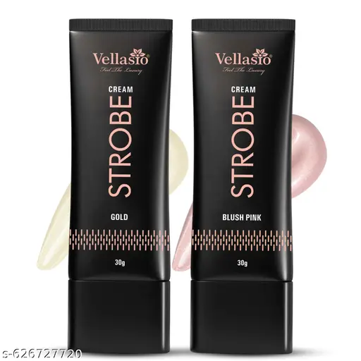 Strobe Cream Combo (Gold & Pink) | Instant Glow Liquid Highlighter | Dewy Makeup Base | Bridal & Party Shine