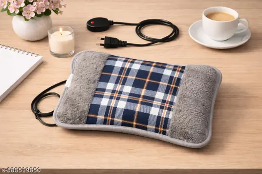 RCSP Electric Heating Pad with Soft Plush Cover | Hot Water Bag Fast Heating Pain Relief Pad for Back, Neck & Menstrual Cramps 1 L Hot Water Bag (Multicolor)
