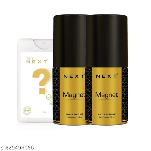 Next Care Magnet Perfume 10 ml Each Pack of 2 with Free Pocket Perfume Why? 20ml | Long Lasting Perfume | For Men & Women