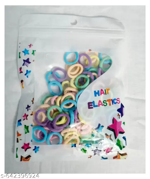 100 pcs multi color Mini Hair ties for girls and kids. Pack of 1