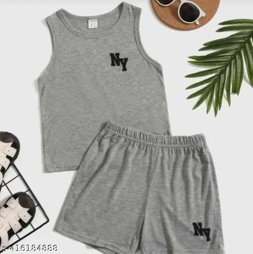 NY ( GREY + GREY ) SENDO TOP+HAF PANT