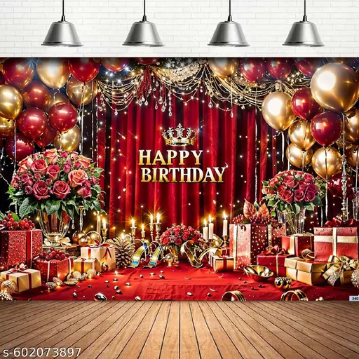 Luxury Big Size Printed Fabric Backdrop Banner for Birthday, Wedding, Anniversary, Festival Celebration & Party Decoration