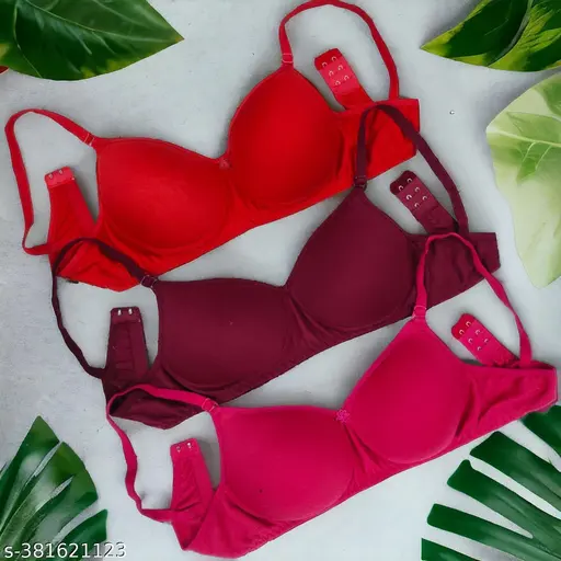 Women's Lightly Padded Bra (Pack of 3) padded bra for women ,Seamless padded bra
