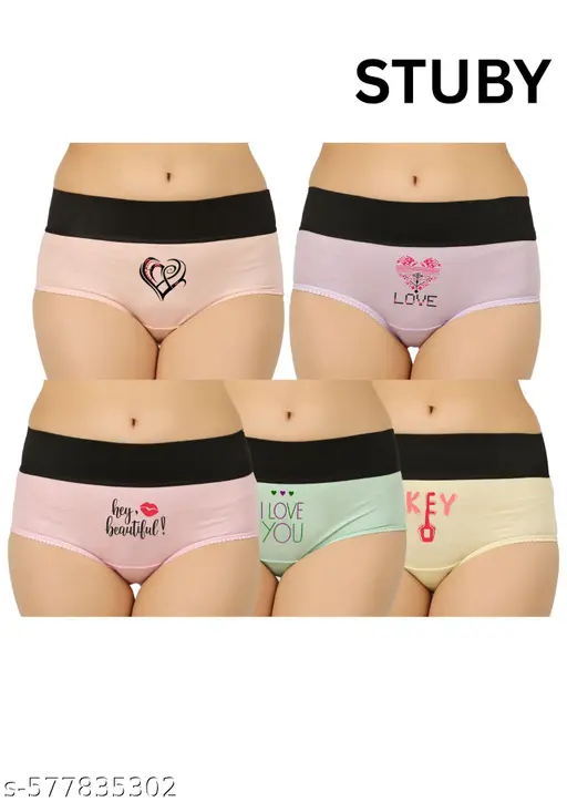 Pack of 5 Women's cotton panties  ladies inner wearwomens inner wear underwear for women  panty for women  panty set for women