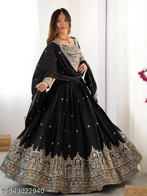 Traditional Black Chaniya Choli Contemporary Festive Look