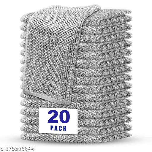 Non Scratch Dish Wash Cloth (Pack of 20), Steel Wire Dish Cloth, Wire Dishwashing Rags for Wet and Dry Stainless Steel Scrubber Non-Scratch Wire Dishcloth for Washing Dishes Sinks Counters