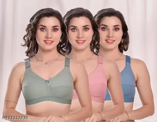 Full Coverage Bra For Women & Girls- Pack of 3