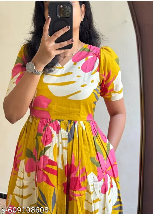 New_trendy_women_printed gown