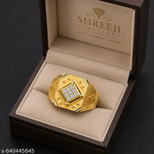 Fancy Gold Plated Ring Men's & Boys