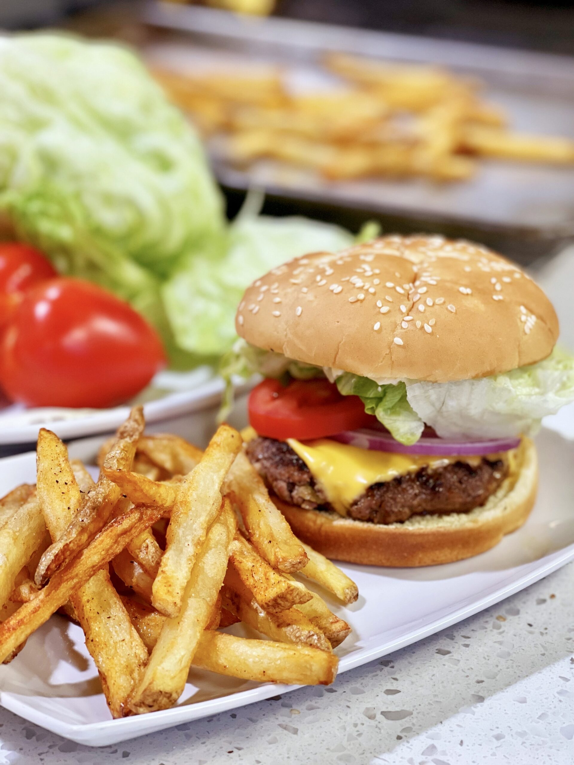 Cheese Burger & French Fries