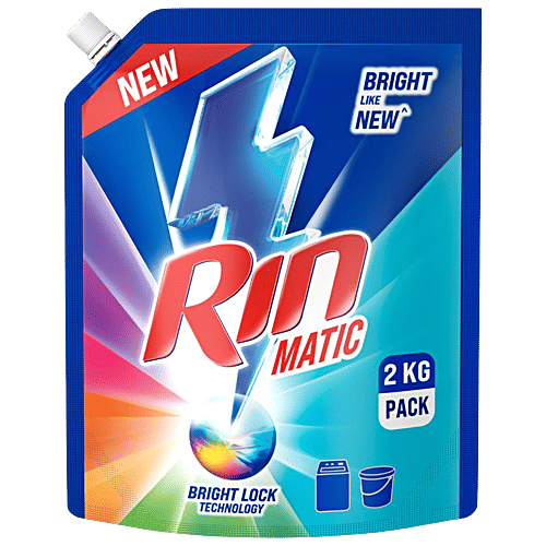 Rin Matic Top Load Liquid Detergent, 2 kg Pouch