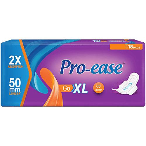 Pro-Ease Pro-Ease Go Sanitary Pads - XL, 18 pcs