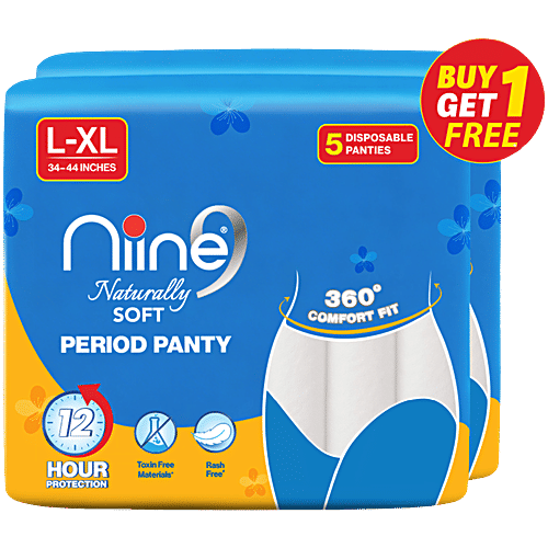 Niine Naturally Soft Disposable Period Panty - L-XL, 5 pcs (Buy 1 Get 1 Free)