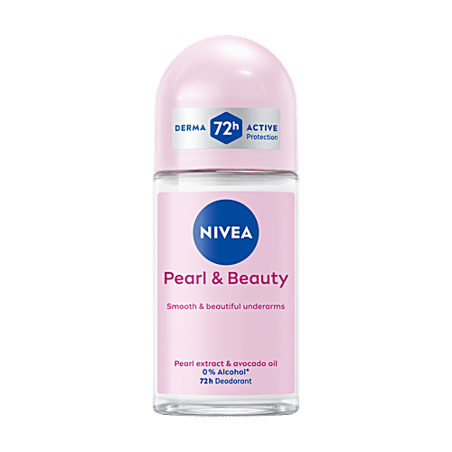 Nivea Pearl & Beauty Women Deodorant Roll-On - For Smooth & Beautiful Underarms, 50 ml Bottle