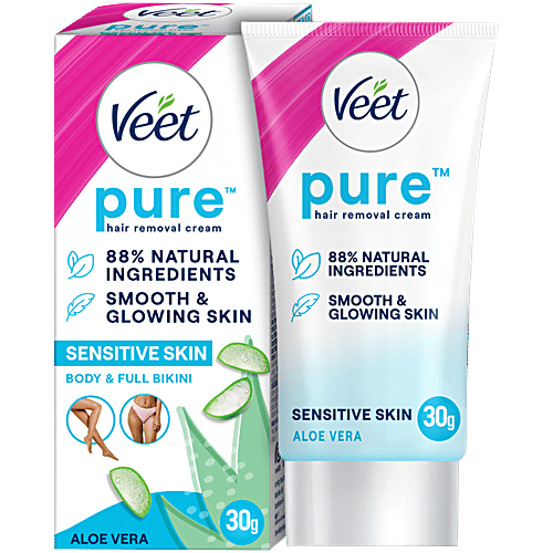 Veet Pure Aloe Vera Hair Removal Cream For Sensitive Skin, 30 g