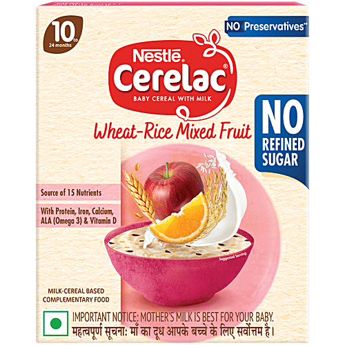 Nestle Cerelac Wheat-Rice Mixed Veg Baby Cereal With Milk - 10 To 24 Months, No Refined Sugar, 300 g