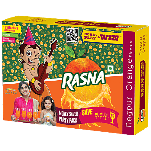 Rasna Fruit Fun Nagpur Orange Drink Mix (32 Glasses) 1 Pack