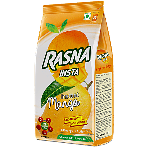 Rasna Fruit Plus Insta - Mango, 750 g Pouch