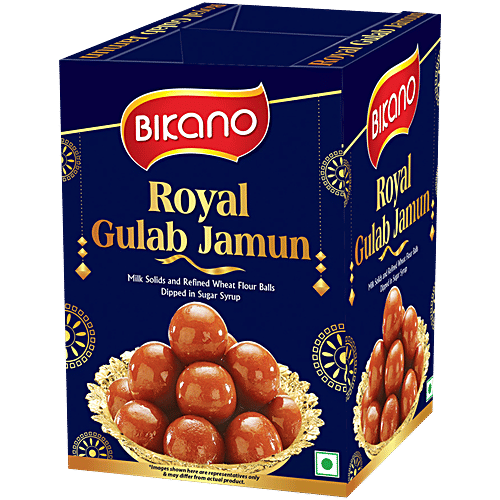 Bikano Royal Gulab Jamun Dipped In Sugar Syrup, 1 kg