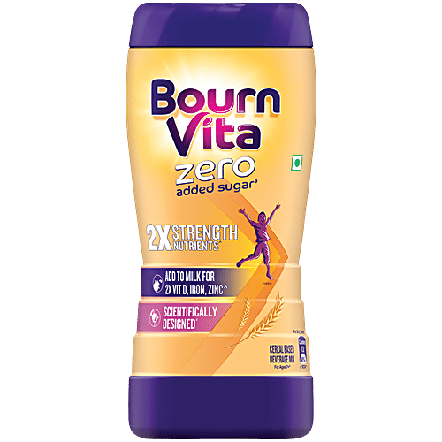Bournvita Zero Added Sugar Nutrition Drink, 500 g Jar