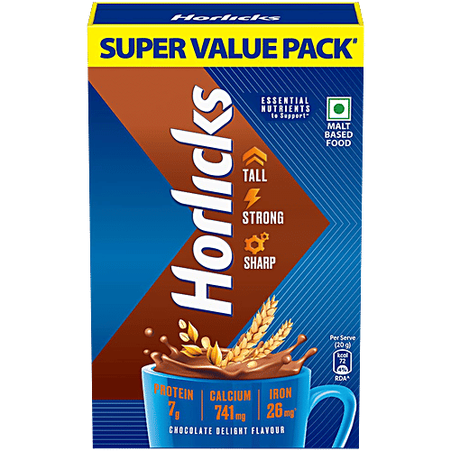 Horlicks Chocolate Delight Flavour Nutrition Drink, 1 kg Refill Pack
