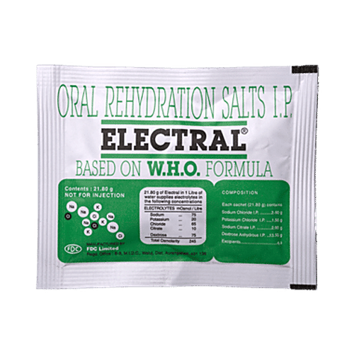 Electral Electral Powder | ORS for Replenishing Body Fluids & Electrolytes | For Stomach Care, 21.8 gm Powder